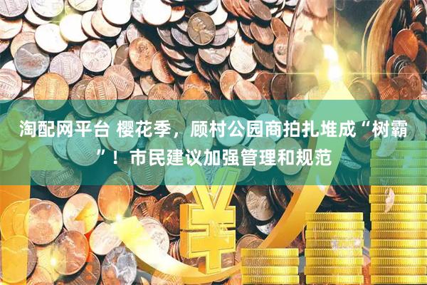 淘配网平台 樱花季，顾村公园商拍扎堆成“树霸”！市民建议加强管理和规范