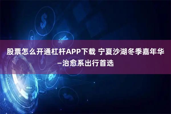 股票怎么开通杠杆APP下载 宁夏沙湖冬季嘉年华—治愈系出行首选